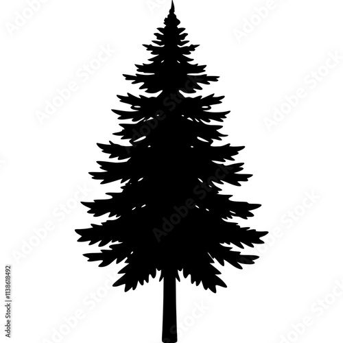 Pine tree modern style vector art, Vector of pine tree silhouette art & illustration