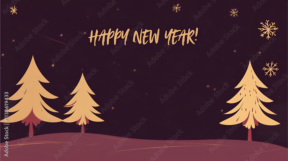 Happy New Year poster. New Year, New Beginnings! Happy New Year poster. New Year, New Beginnings!