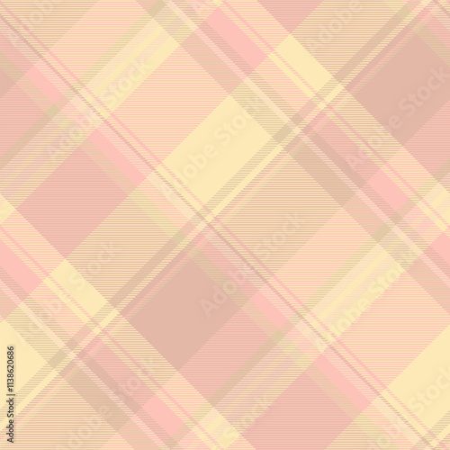 Latin fabric tartan plaid, iconic textile seamless pattern. Woman texture check background vector in light and moccasin colors.
