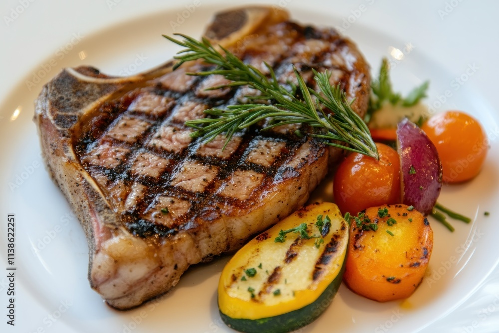 Grilled Steak with Colorful Vegetables and Herbs Grilled Steak with Colorful Vegetables and Herbs