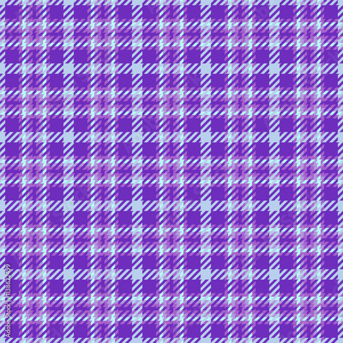 Printing vector fabric seamless, styled background tartan plaid. Volume texture textile check pattern in violet and light colors.