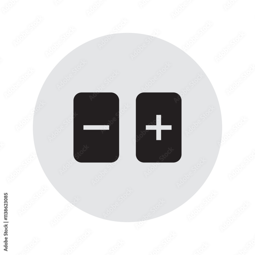 Simple Vector Illustration of Plus and Minus Icons. Simple Vector Illustration of Plus and Minus Icons.