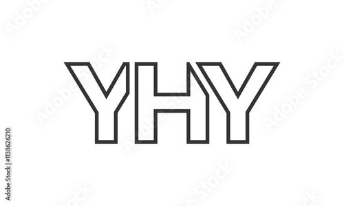 YHY logo design template with strong and modern bold text. Initial based vector logotype featuring simple and minimal typography. Trendy company identity.