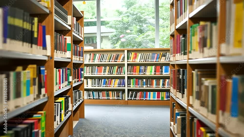 Happy Child in Library Holding Book Happy Child in Library Holding Book