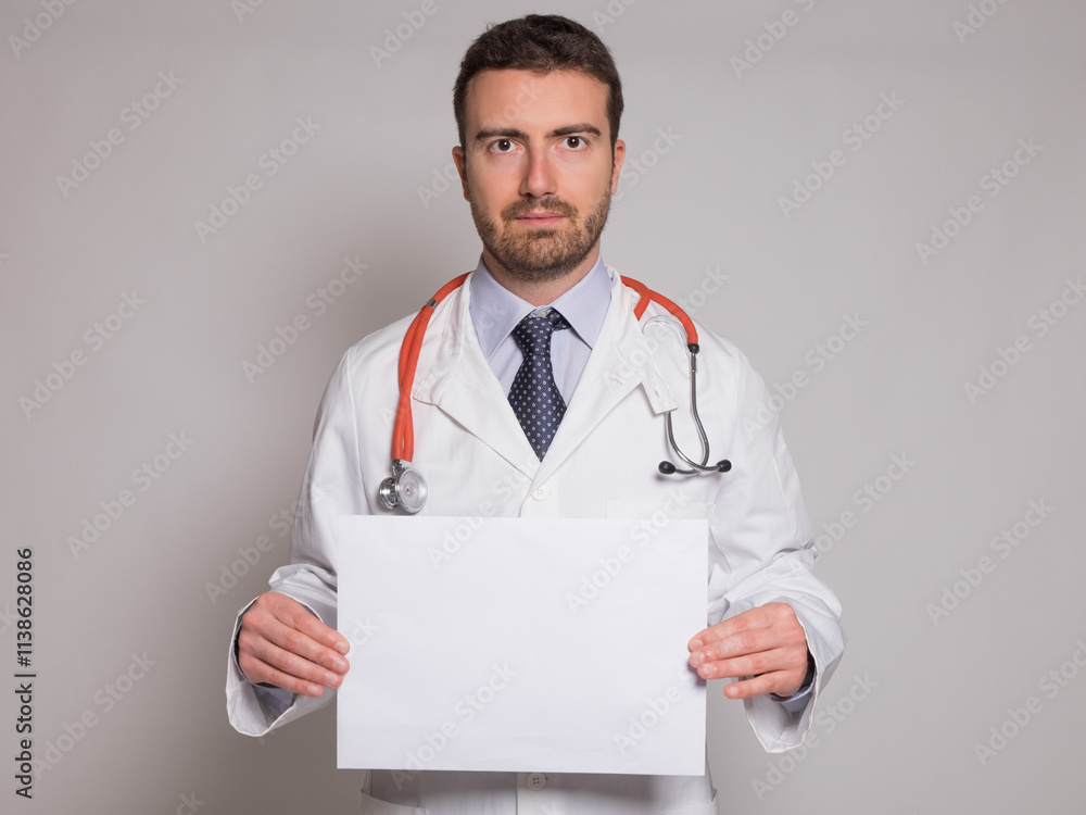 doctor holding a white billboard doctor holding a white billboard