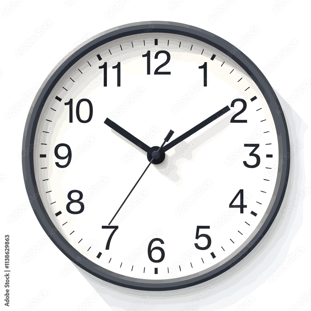 Simple and classic round analog wall clock vector isolated on white background Simple and classic round analog wall clock vector isolated on white background
