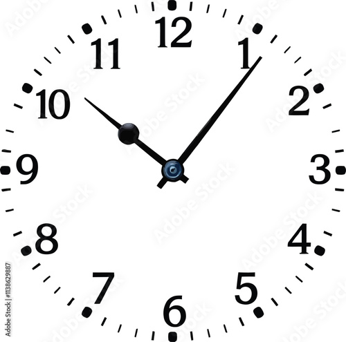 Simple and classic round analog wall clock vector isolated on white background