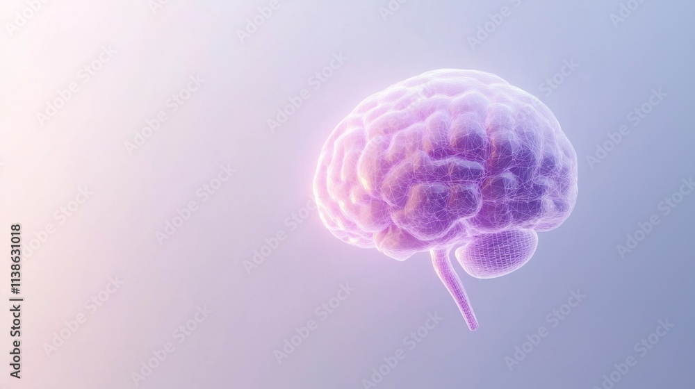 Fototapeta premium Abstract Wireframe Model of a Human Brain