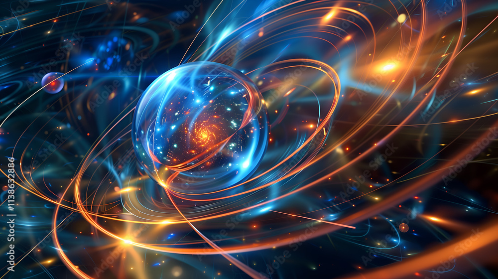 A vibrant, abstract image featuring glowing lines of light, a swirling sphere, and scattered points of light, creating a sense of movement and energy. A vibrant, abstract image featuring glowing lines of light, a swirling sphere, and scattered points of light, creating a sense of movement and energy.