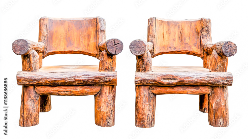 Rustic Wooden Chair Pair for Cozy Seating Rustic Wooden Chair Pair for Cozy Seating