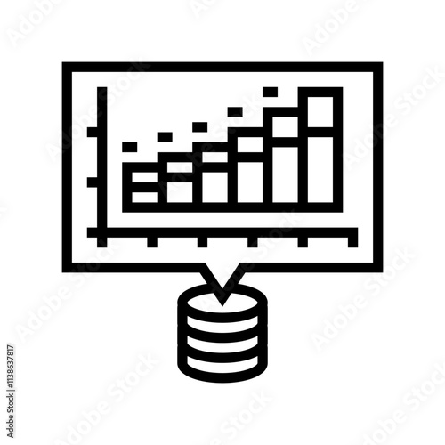 analytics chart big data line icon vector. analytics chart big data sign. isolated contour symbol black illustration