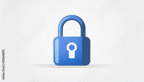 Modern Blue 3D Padlock Icon with Keyhole for Cybersecurity, Data Protection, and Online Privacy Concepts. Ideal for Website Security, Encryption Systems, and Digital Safe Lock Visuals