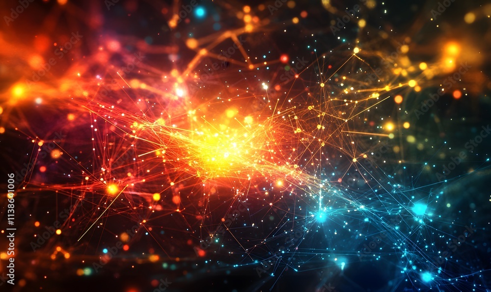 a technology network grid with intersecting lines and colorful lights a technology network grid with intersecting lines and colorful lights