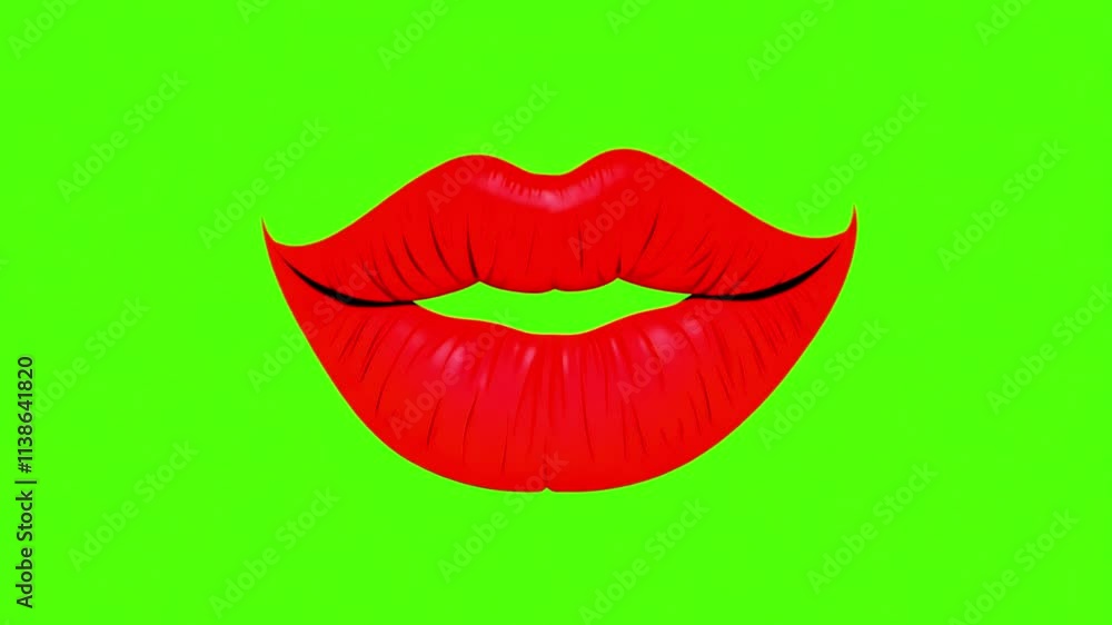 black red and green lips graphi c Vibrant print animation | Free Video Red lip Kiss mark emoji