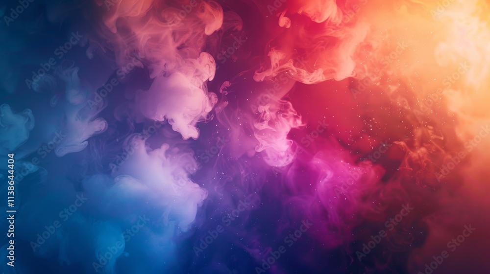 Vibrant clouds of pink, purple, and blue smoke in an abstract scene Vibrant clouds of pink, purple, and blue smoke in an abstract scene