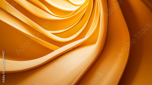 Long, curvy orange fabric with a yellow background. The fabric is made of a material that looks like it's made of paper photo