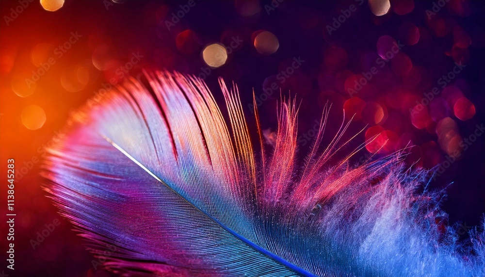 Obraz premium feathers on black background