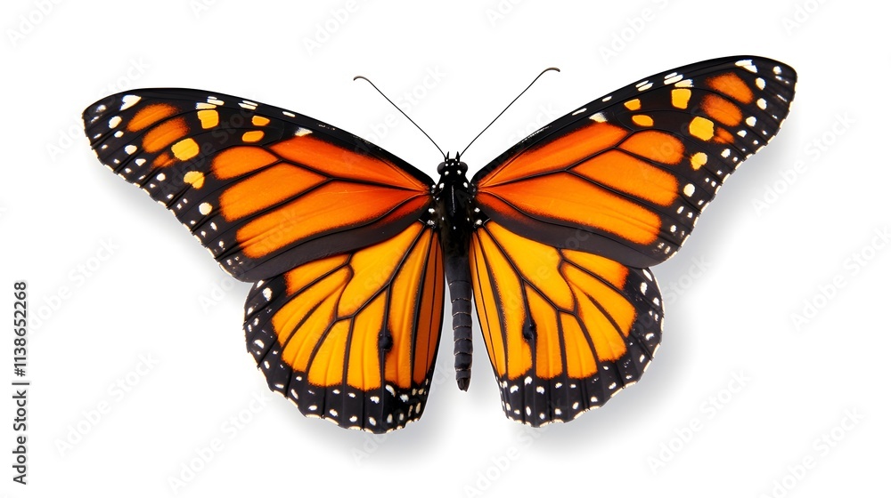 Fototapeta premium Monarch Butterfly Isolated On White