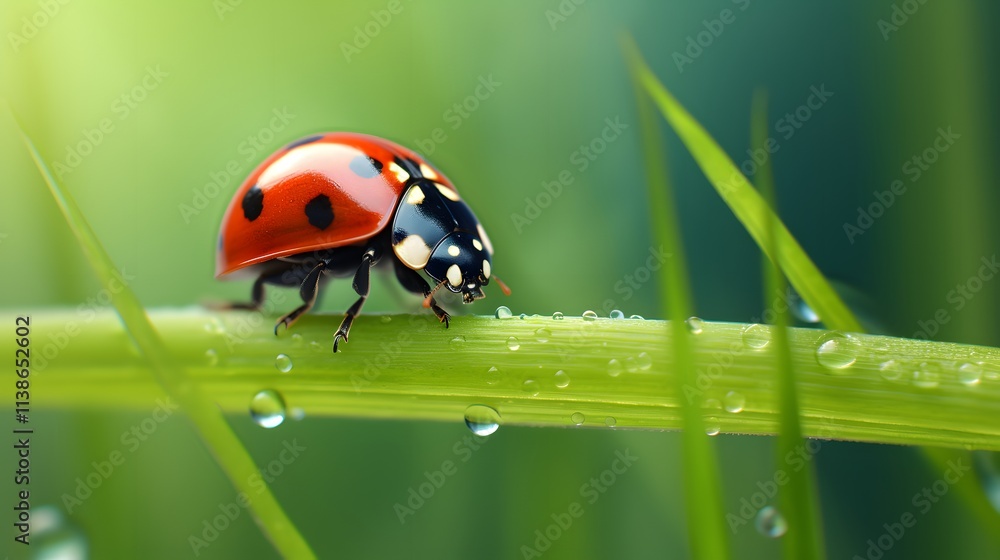 Fototapeta premium Ladybug On A Blade Of Grass