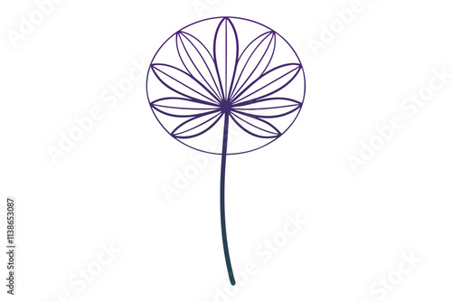 Elegant Line Silhouette Drawing of Allium Flowers Minimalist Botanical Art