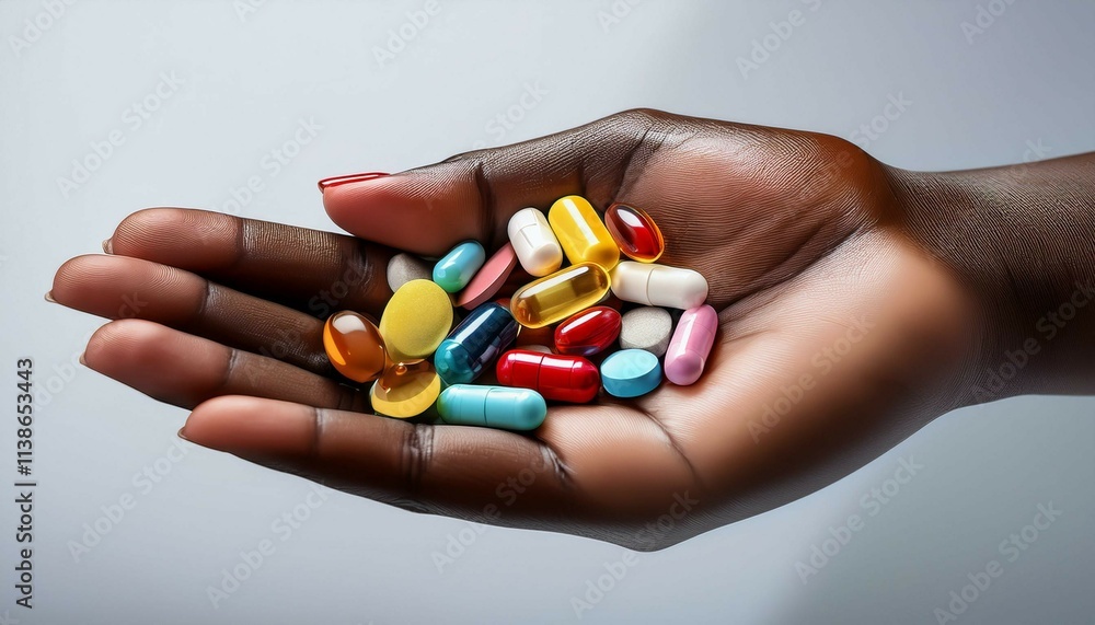 hand with pills hand with pills