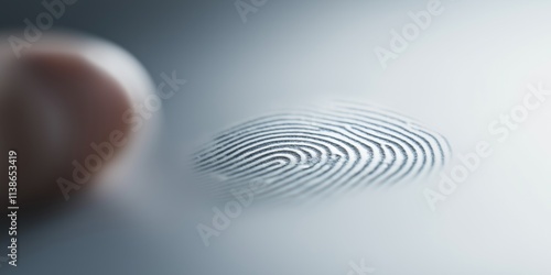 A fingerprint impression left on a glass surface symbolizes identity, evidence, and forensic techniques.
