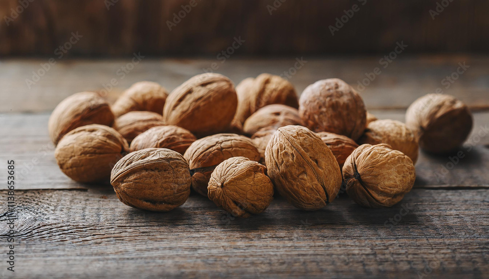 Walnuts on wooden table. Natural and healthy snack. Tasty nut. Walnuts on wooden table. Natural and healthy snack. Tasty nut.