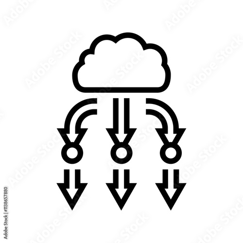 load balancer cloud computing line icon vector. load balancer cloud computing sign. isolated contour symbol black illustration