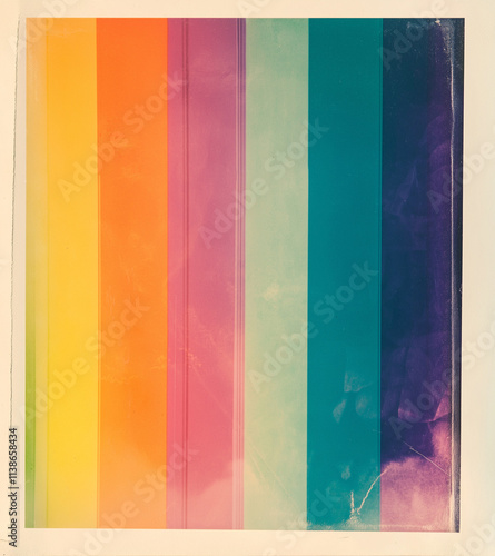 collage with rainbow stripes added