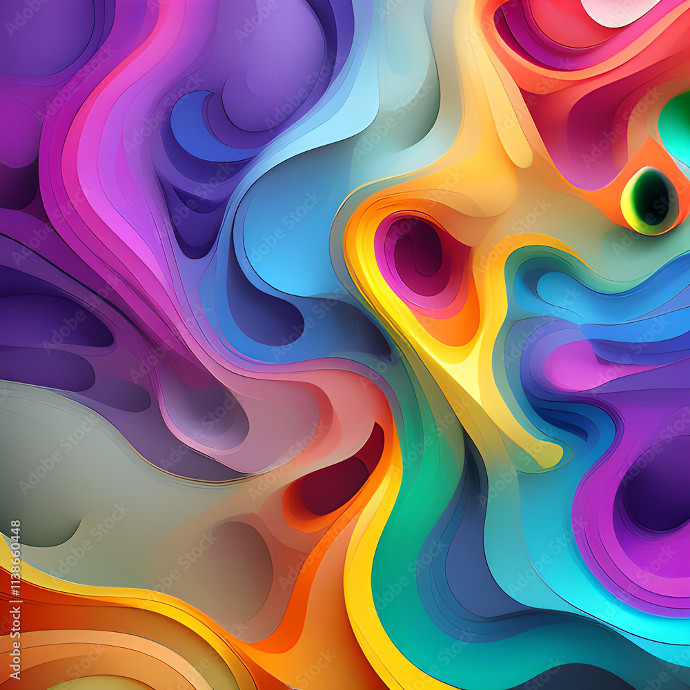 Obraz premium Liquid gradient mesh. Abstract wavy background. Color blend. Modern blurred texture. Liquid vibrant color flow. Template for posters, ad banners, brochures, flyers, covers, websites. 8k quality. gener