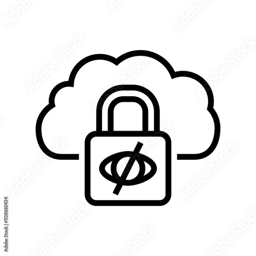 private cloud computing line icon vector. private cloud computing sign. isolated contour symbol black illustration
