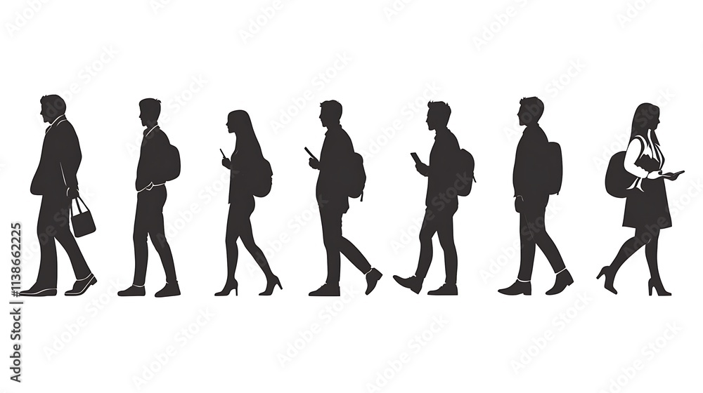 group of people silhouettes group of people silhouettes