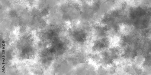 Grainy and grunge white powder explosion on black background, black cloud textured and sky white clouds background with blurred and grunge stains, Abstract old grunge dark gray smoke cloud texture.