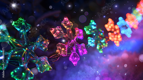 Colourful Christmas snowflake lights
