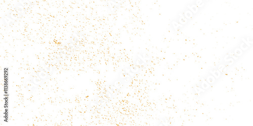 Abstract luxury golden confetti glitter and zigzag ribbon falling down on transparent background. Holyday, festive and celebration background.