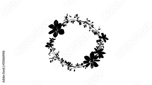 A flower ring composed of real blossoms woven together into a circular design, Plant Digital Art