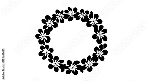 Tightly arranged blooms bound into a compact circular flower ring, Plant Digital Art