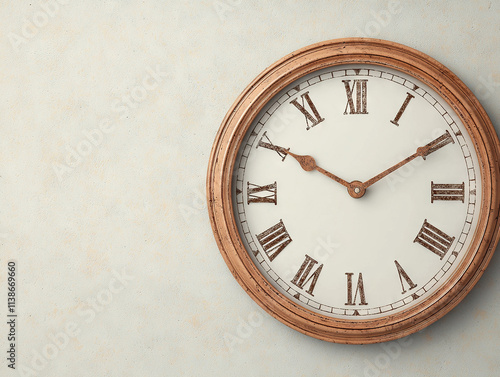 Wallpaper Mural vintage style wall clock with Roman numerals and wooden frame, symbolizing timeless elegance Torontodigital.ca