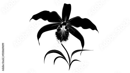 Ghost orchid bloom suspended in air without visible stem, Plant Digital Art