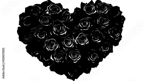 Heart-shaped arrangement of roses at a graveside service, Plant Digital Art