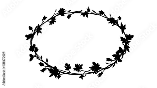 Handmade flower crown with uneven stems tied together in a full circle, Plant Digital Art