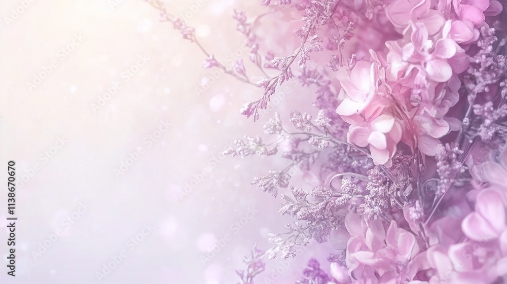 Soft pink and lavender flowers with dreamy bokeh background Soft pink and lavender flowers with dreamy bokeh background