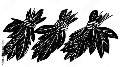 Sage bundles drying in preparation for a smudging ceremony, Plant Digital Art