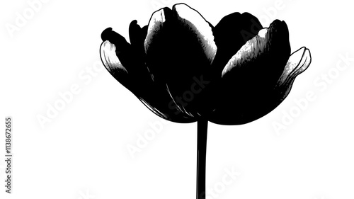 Tulip petals opening to reveal stamens, Plant Digital Art