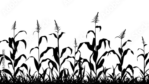 Witchweed infesting a field of corn plants, Plant Digital Art