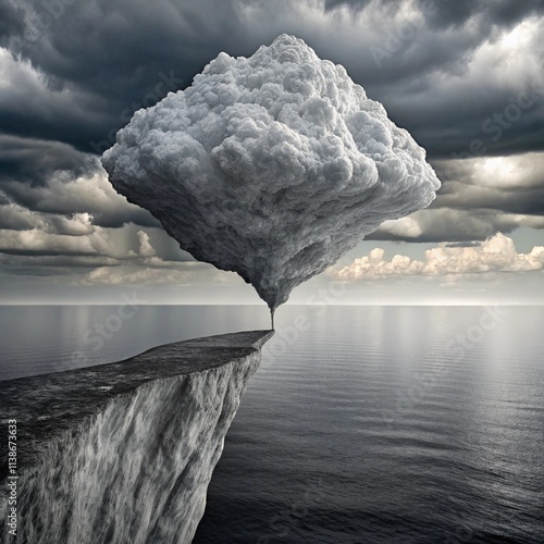 stones clouds water