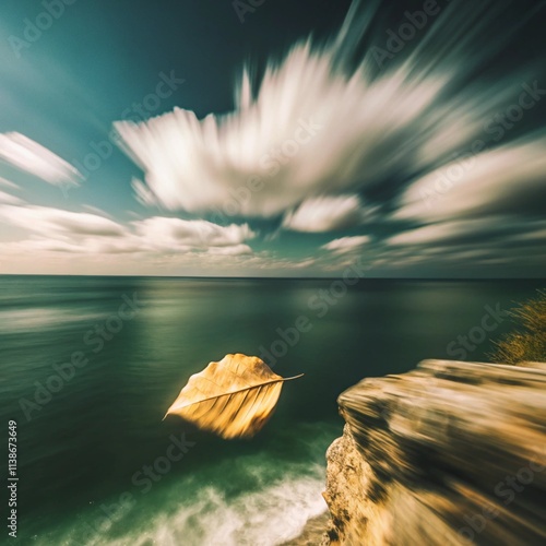 stones clouds water