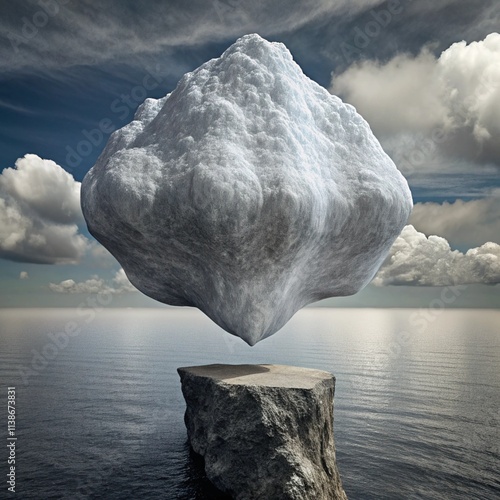 stones clouds water