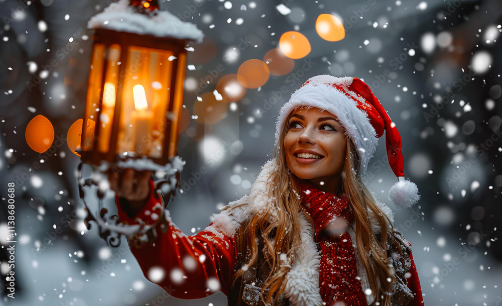 A cheerful young woman dressed for the holidays, surrounded by Christmas and New Year decorations, radiating joy and festive spirit in a fun atmosphere. A cheerful young woman dressed for the holidays, surrounded by Christmas and New Year decorations, radiating joy and festive spirit in a fun atmosphere.