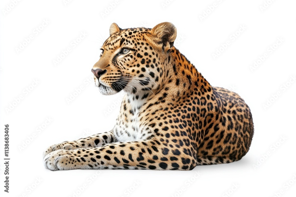 Majestic leopard resting, showcasing its spots. Majestic leopard resting, showcasing its spots.